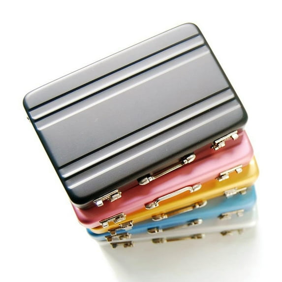 Yesbay Miniature Aluminum Alloy Suitcase Briefcase Toy for 1/6 Doll House Accessory,Silver