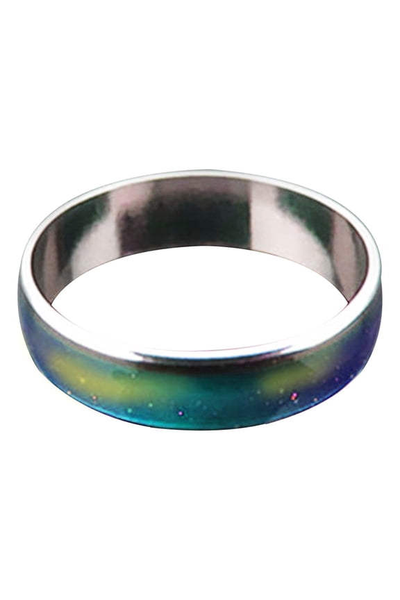 Yesbay Mood Ring Romantic Temperature Control Stainless Steel Color Changing Gift for Couple Gifts