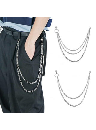 2 Pieces Silver Chains for Jeans Pants Chain with Lock Jean Chains Necklace  Wallet Chain Belt for Women Men Locomotive Jewelry (Silver Set5) :  : Clothing, Shoes & Accessories