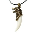 thumbnail image 1 of Yesbay Necklace Carved Antique Style Alloy Faux Leather Rope Necklace for Club,Bronze + White, 1 of 8