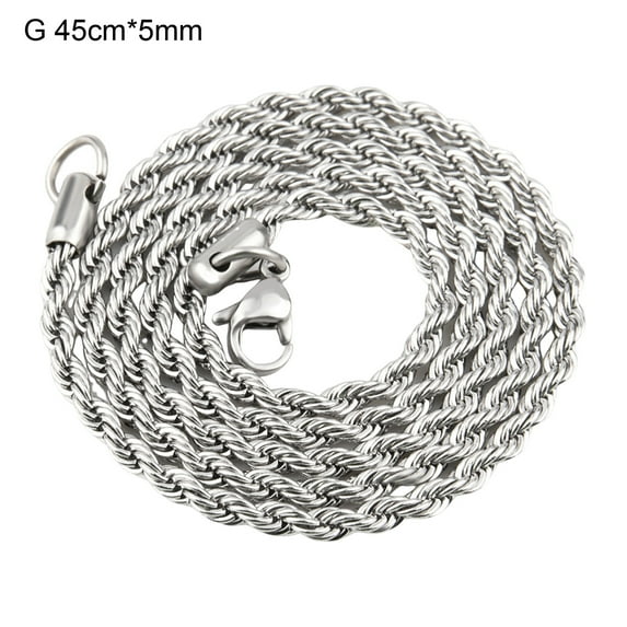 Yesbay Necklace Twisted Chain ,Stainless Steel Polished Anti-rust Party Necklace Jewelry