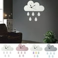 thumbnail image 1 of Yesbay Nordic Wooden Cloud Raindrop Shaped Wall Clock Nursery Room Decoration-White, 1 of 6