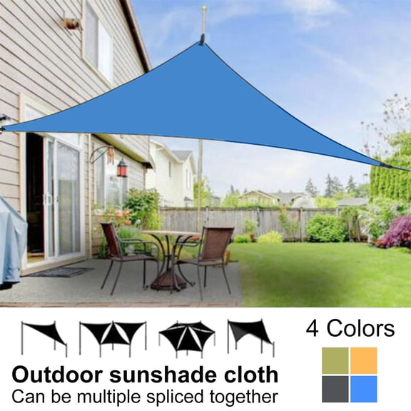 Yesbay Outdoor Sun Shade Sail with Carabiner UV Blocking Triangle Canopy Permeable Breathable Heavy Duty Deck Backyard Patio Shade Cover