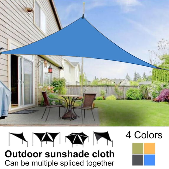 Yesbay Outdoor Sun Shade Sail with Carabiner UV Blocking Triangle Canopy Permeable Breathable Heavy Duty Deck Backyard Patio Shade Cover