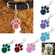 Yesbay Paw Dog Puppy Cat Anti-Lost ID Name Tags Collar Pendant Charm Pet Accessories