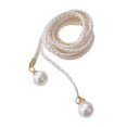 thumbnail image 1 of Yesbay Pearl Waist Chain Elegant Vintage Imitation Leather Slim Belt with Knot for Women for Party Dresses Pants, 1 of 8