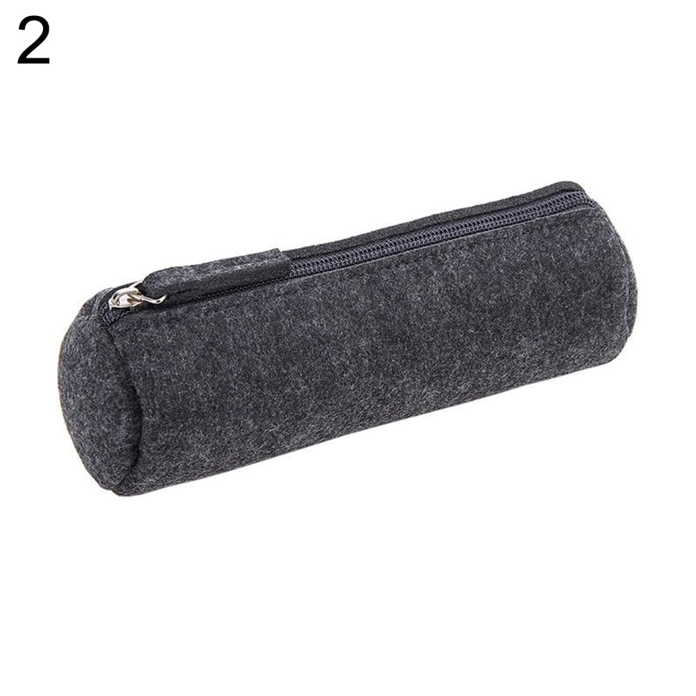 Yesbay Pencil Case Felt Student Pen Box Ruler Eraser Stationery Zipper Bag,2#