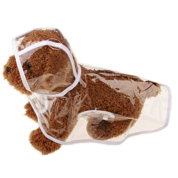 Yesbay Pet Raincoat Hooded Reusable Plastic Puppy Raincoat Coat Pet Dog Rainwear Clothes for Pets,Transparent White XXXXXL