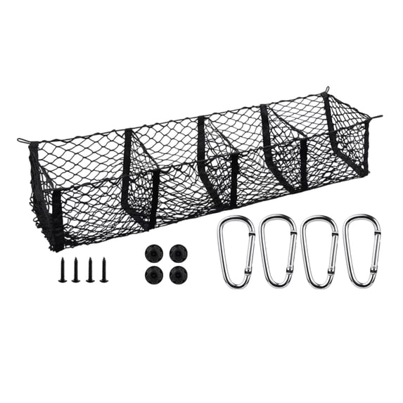 Yesbay Pickup Truck Trunk Cargo Net with Mounting Accessories 3/4 Pocket Universal Car Auto SUV Truck Bed Organizer Storage Bag