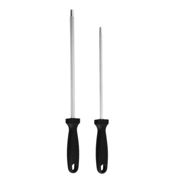 Yesbay Professional Sharpening Steel Rod High Carbon Steel Honing Rod Cutter Butcher Tools with Ergonomic Handle