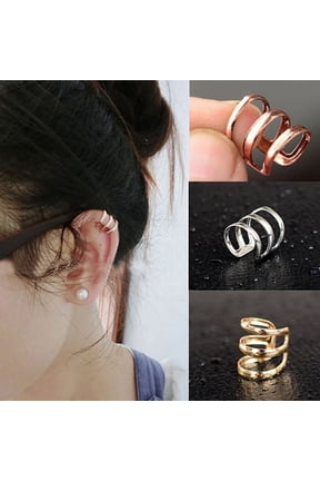 Punk Rock Ear Clip Cuff Earrings Non-Piercing Clip On Jewelry for Women Party,Ear Clip