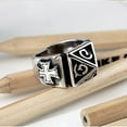 thumbnail image 1 of Yesbay Punk Titanium Steel Finger Ring Men Jewelry Xmas Gift Party Cocktail Fashion-Antique Silver, 1 of 5