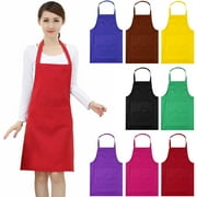 Yesbay Pure Color Halter Sleeveless Pocket Housework Kitchen Cooking BBQ Work Apron