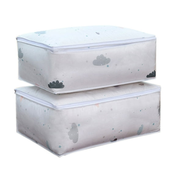 Yesbay Quilt Storage Holder Space-saving PEVA Quilt Clothes Blanket Storage Bag for Closet