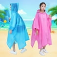 thumbnail image 1 of Yesbay Rain Poncho Waterproof Non-Disposable Travel Rain Gear Coat for Kids,Red, 1 of 8