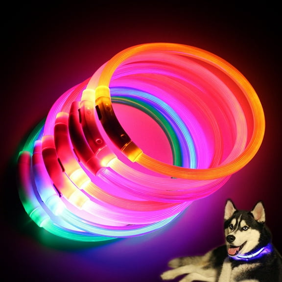 Yesbay Rechargeable LED Night Flashing Luminous USB Charging Pet Dog Puppy Neck Collar