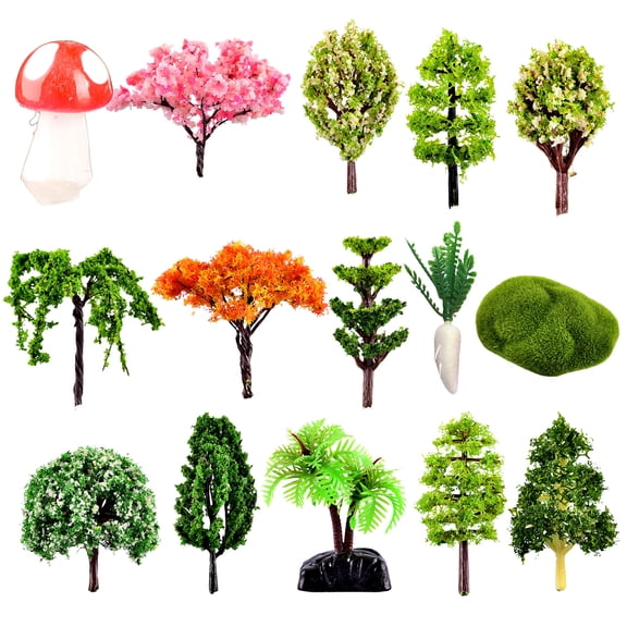 Yesbay Resin Miniature Tree Figurine Rockery DIY Landscape Garden Decor Ornament Gift