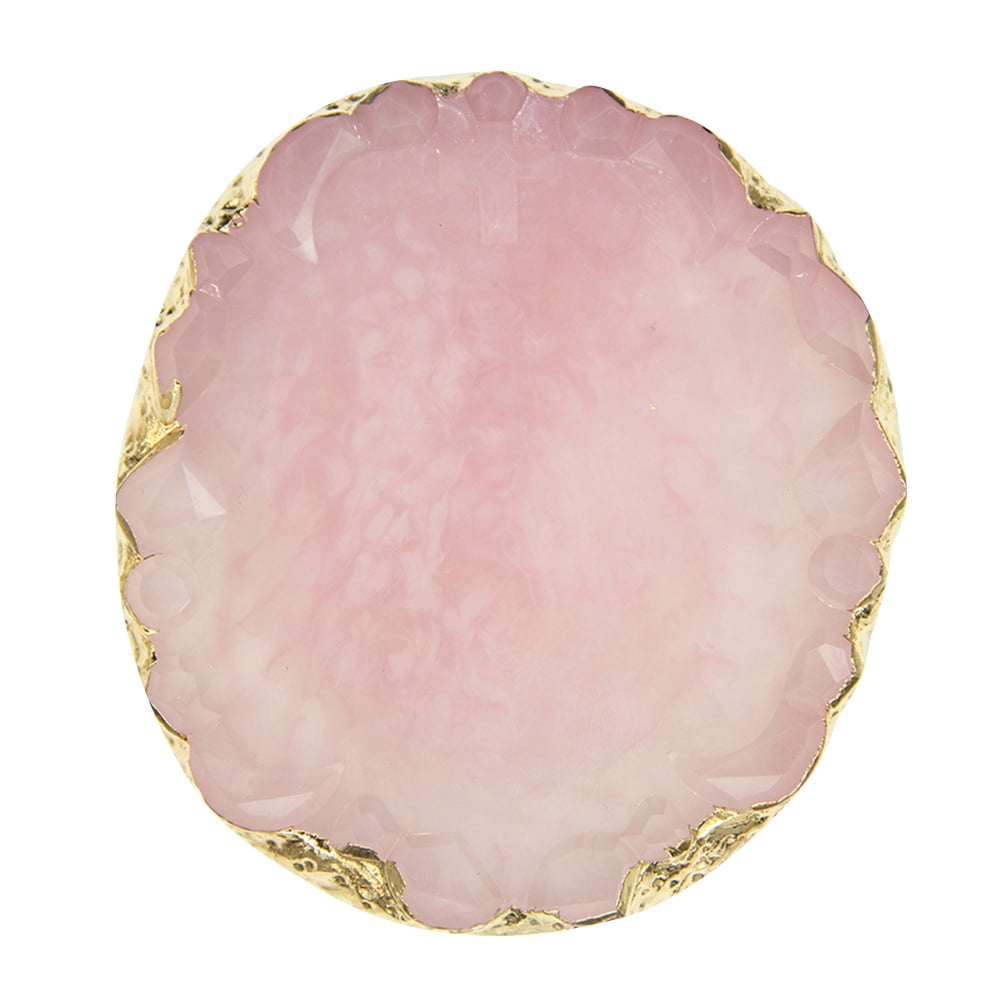 Yesbay Resin Nail Art Color Palette Acrylic Ring Jewelry Holder Dish DIY Manicure Tool-Pink
