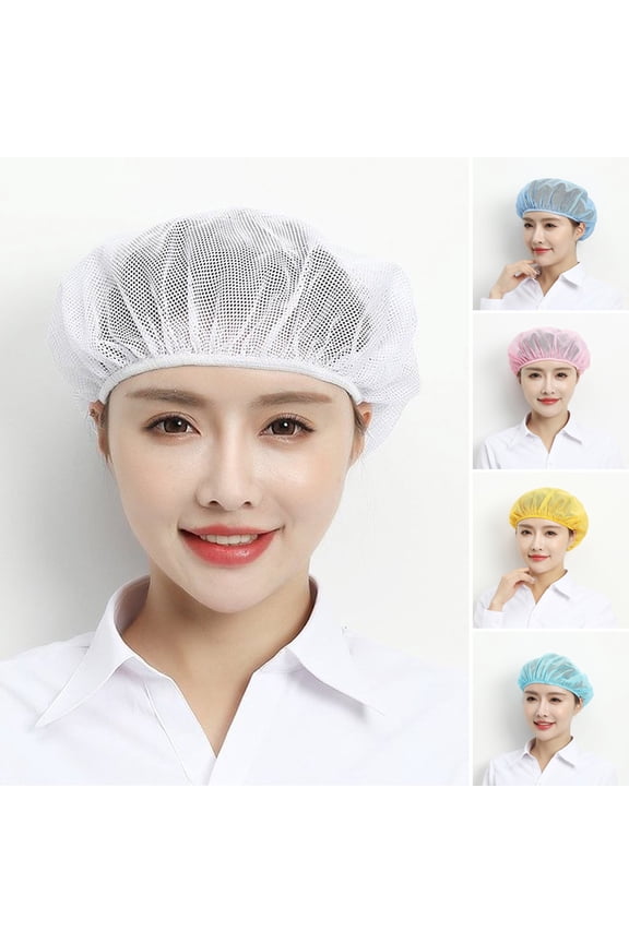 Reusable Bakery Hat Mesh Chef Cap Soft Breathable Friendly to Skin Washable Cooking Cap Protective Headwear