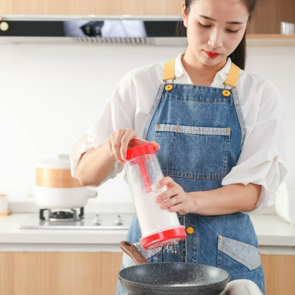 Yesbay Rotary Flour Sifter Clear Flour Mixing Cup ,Handheld Tapioca Baking Powder Dispenser Sieve Container
