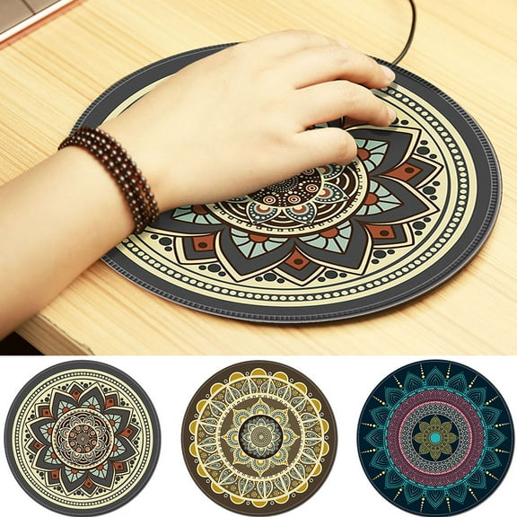 Yesbay Round Computer 3D Mouse Pad Mat Bohemian Anti Slip Mousepad,23#