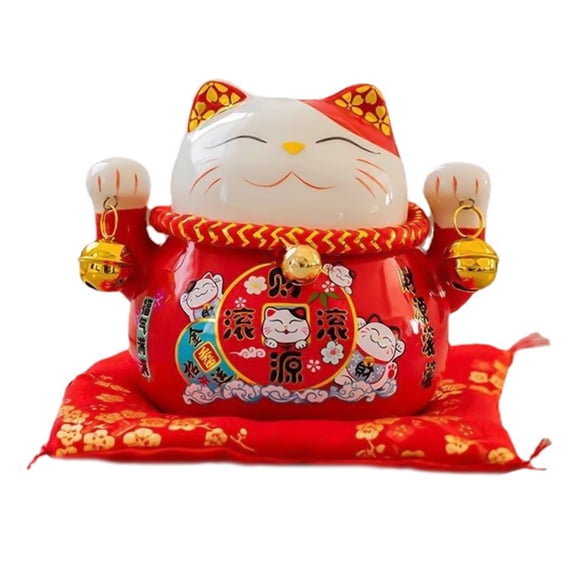 Yesbay Saving Jar Large Capacity Ceramic Japanese Style Lucky Cat Piggy Bank