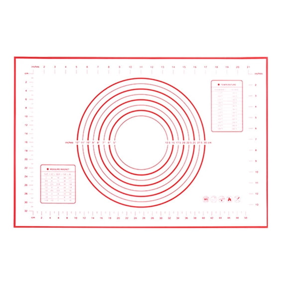 Yesbay Silicone Baking Mat Non-Stick Pastry Dough Rolling Mat with Measurement Marks Cookies Fondant Making Mat Thick Baking Pad