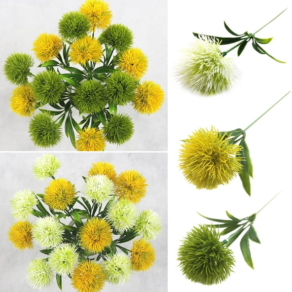 Yesbay Simulation Dandelion Simulated Party Decor Green Plastic Fake Artificial Flower for Home Green