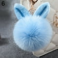 thumbnail image 1 of Yesbay Soft Rabbit Ear Faux Fur PomPom Ball Phone Bag Hanging Pendant Handbag Keychain-Light Blue, 1 of 7