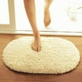 thumbnail image 1 of Yesbay Solid Color Fluffy Non-Slip Water Absorption Bathroom Bedroom Mat Pad Carpet Rug,Beige 30x50cm, 1 of 8