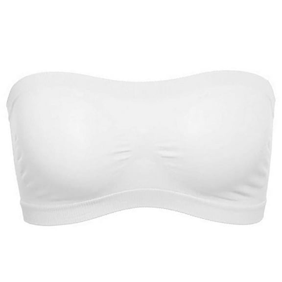 Yesbay Solid Color Women Breathable Strapless Hollow Back Bra Sport Tube Top Underwear-White