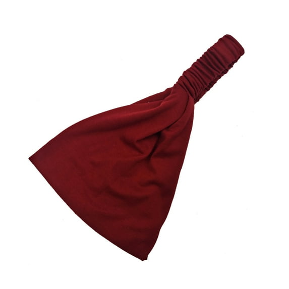 Yesbay Solid Color Women Wide Band Absorbent Sports Headband Yoga Fitness Hairband