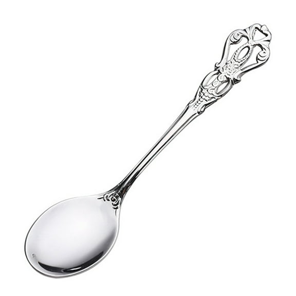 Yesbay Spoon Polished Vintage Style Stainless Steel Creative Drinking Cake Spoon Fork for Dessert