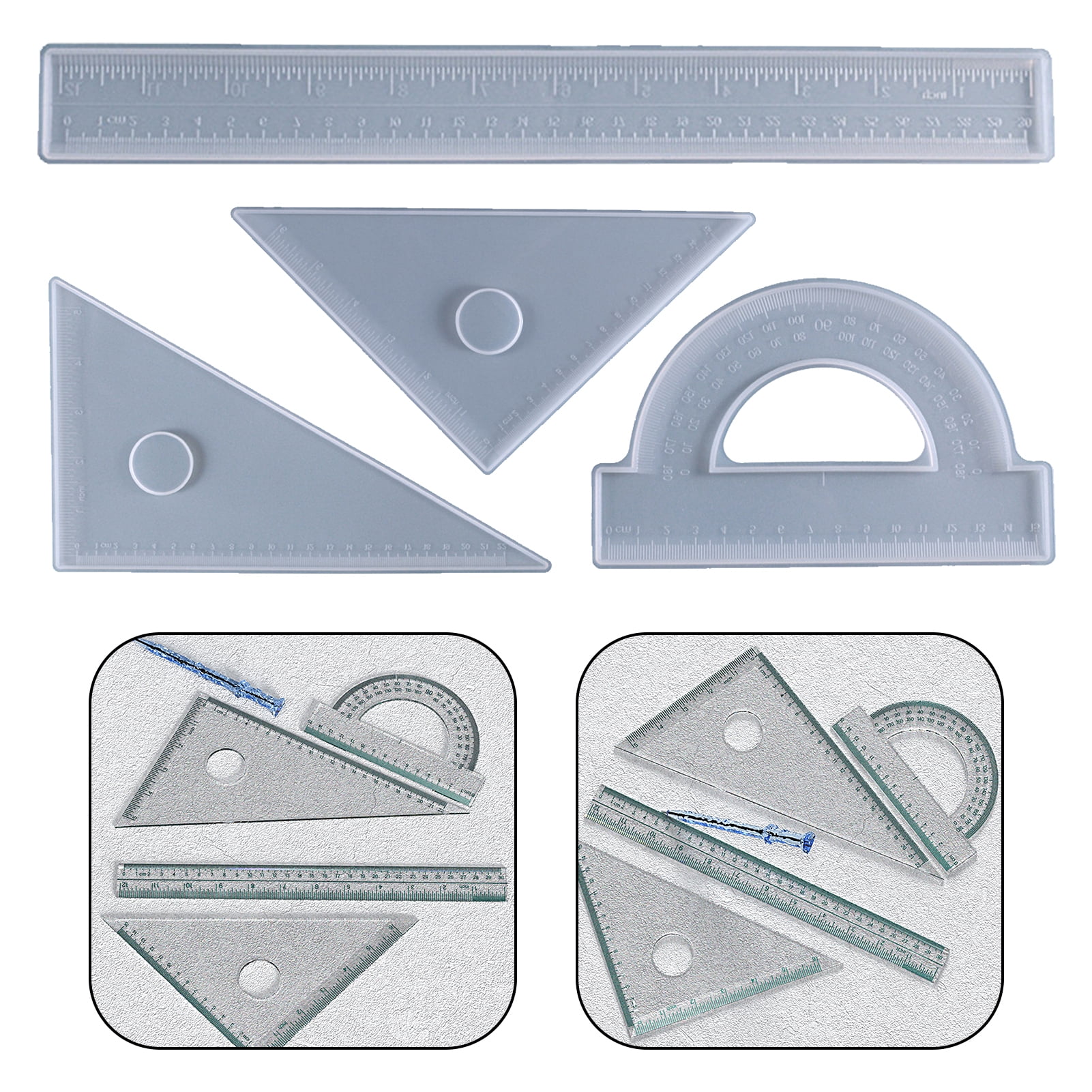 Yesbay Stationery Mold Food Grade Silicone Stationery Measurement Ruler ...