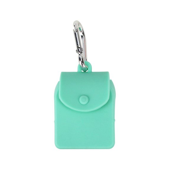 Yesbay Storage Bag Food Grade Soft Hangable Dustproof Silicone Keychain Hook Design Portable Mini Organizer Pouch Home Accessories