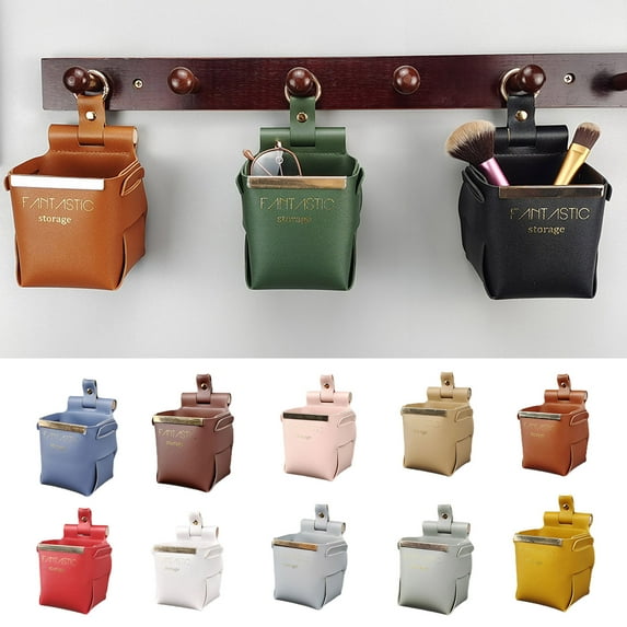 Yesbay Storage Box Punch-free Space-saving Nordic Style Elegant Wall Sundries Storage Bag Household Supplies