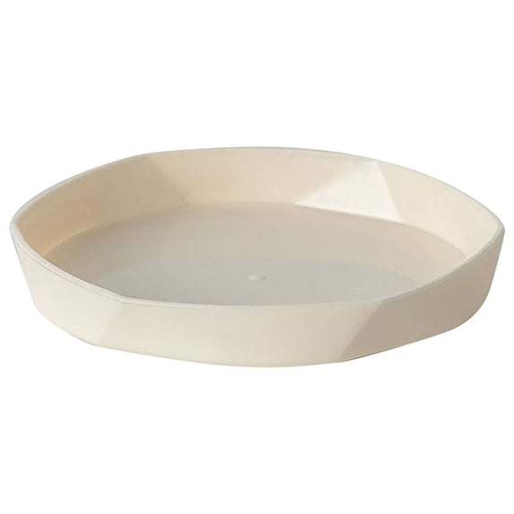 Yesbay Sturdy Durable Pot Tray Multi Colors Thickened Plastic Plant Pot Saucer,Ivory S