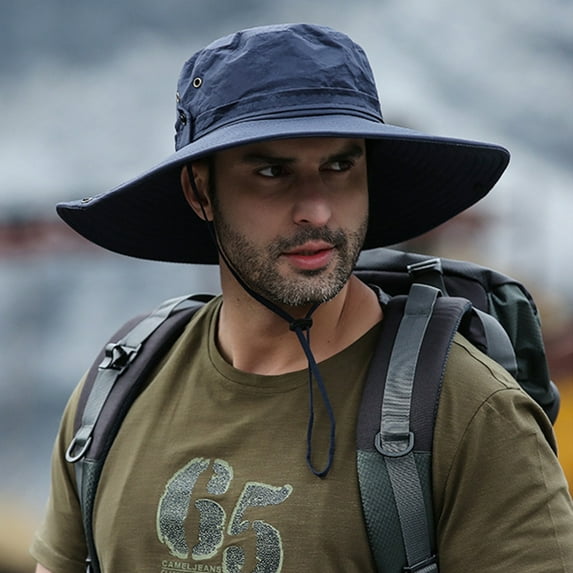 Yesbay Sun Hat Wide Brim Sun Camping Fishing Bucket Hat Outdoor Supply