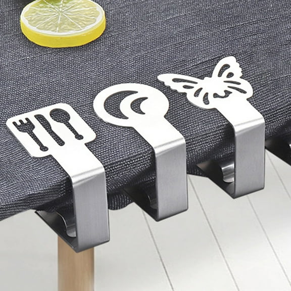 Yesbay Table Cover Clip Windproof Portable Stainless Steel Smooth Surface Tablecloth Holder for Wedding