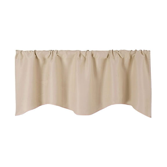 Yesbay Through Rod Short Curtain Home Room Balcony Kitchen Window Valance,Beige
