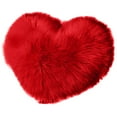 thumbnail image 1 of Yesbay Throw Pillow Fuzzy Long Faux Fur Love Heart Shape Fluffy Sofa Bedroom Decoration Lumbar Back Cushion Home Supplies, 1 of 8