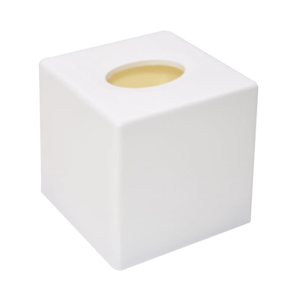 Yesbay Tissue Box Cover Square Tissue Box Holder ,Oval Opening Decorative Tissue Storage Cube Vanity Countertop Bedroom Dresser Office Paper Dispenser