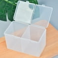 thumbnail image 1 of Yesbay Translucent 2 Grid Cotton Pad Swab Storage Box Case Nail Art Tool Organizer-Translucent, 1 of 6
