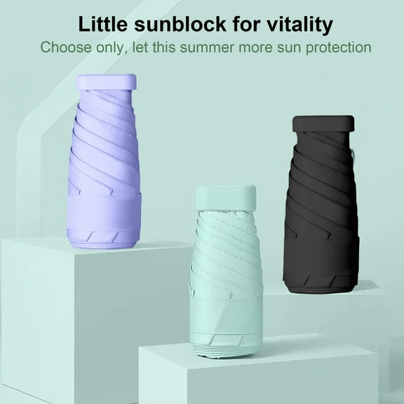 Yesbay Travel Mini Umbrella for Purse Folding Compact UV Protection Umbrella Tiny Pocket Rain Sun Umbrella for Men Women