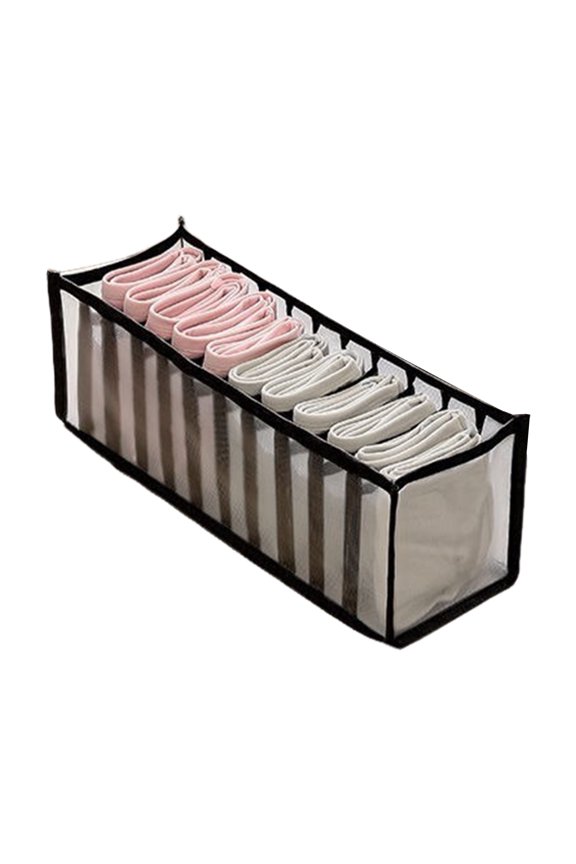 Underwear Storage Bag Socks Bra Organizer Multiple Compartments Transparent Breathable Mesh Closet Storage Bag