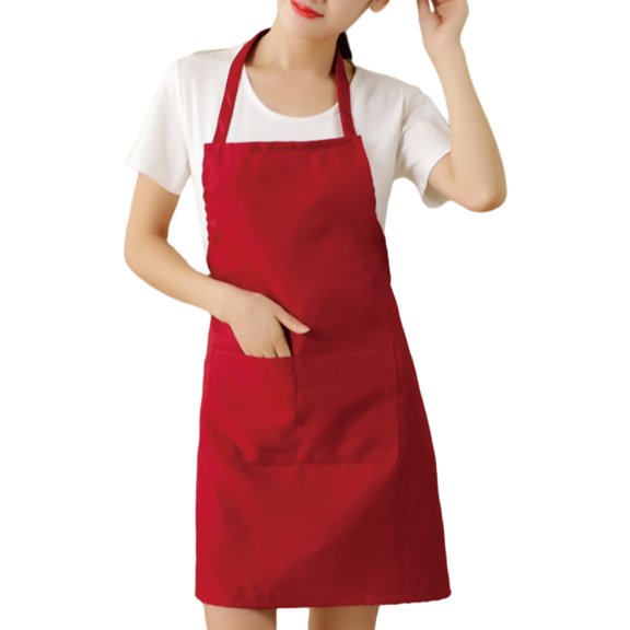 Yesbay Unisex Apron with Pockets Adjustable Straps Cooking Apron for Grill Restaurant Bar Cafes