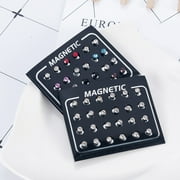 Yesbay Unisex Inlaid Magnetic Stud Earrings, Rhinestone
