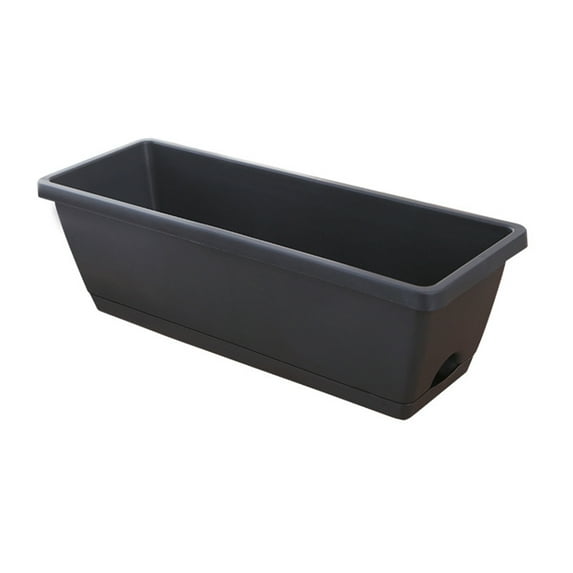 Yesbay Vegetable Planter Large Capacity Shatterproof Impact Resistance Smooth Edge Drain Hole Design Rectangular Flower Pot Windowsill Planter Box Garden Supplies