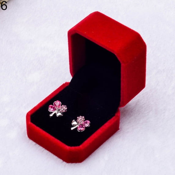 Yesbay Velvet Engagement Wedding Earring Ring Pendant Jewelry Display Box Gift Case