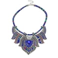 thumbnail image 1 of Yesbay Vintage Women Rhinestone Pendant Bib Necklace Statement Tribal Jewelry Gift,Blue, 1 of 7